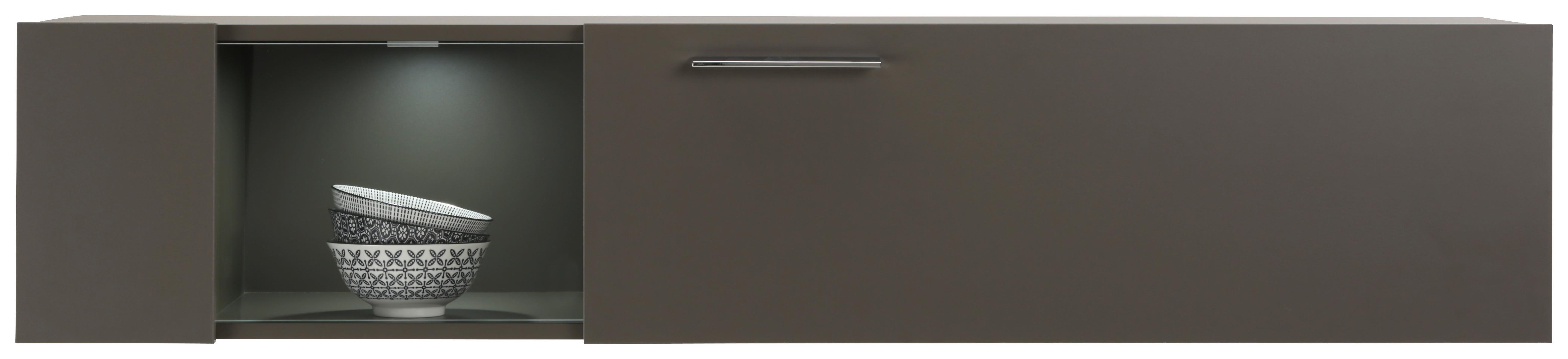 Viseča Omarica Malmö - temno siva/barve hrasta, Moderno, kovina/leseni material (144/35/38cm) - Premium Living