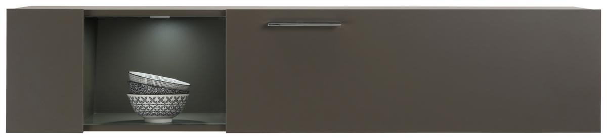 Viseča Omarica Malmö - temno siva/barve hrasta, Moderno, kovina/leseni material (144/35/38cm) - Premium Living