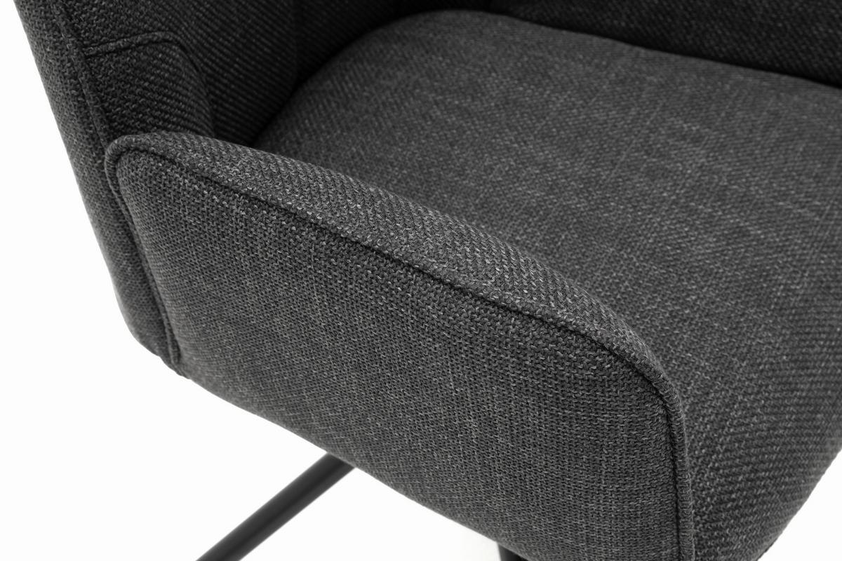 KRZESŁO Z PODŁOKIETNIKAMI PEMBA - antracytowy/czarny, Design, metal/tkanina (59/87/61cm) - Carryhome