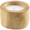 Kerze Im Topf Lion in Naturfarben. - Naturfarben/Teakfarben, MODERN, Holz (18/11cm)