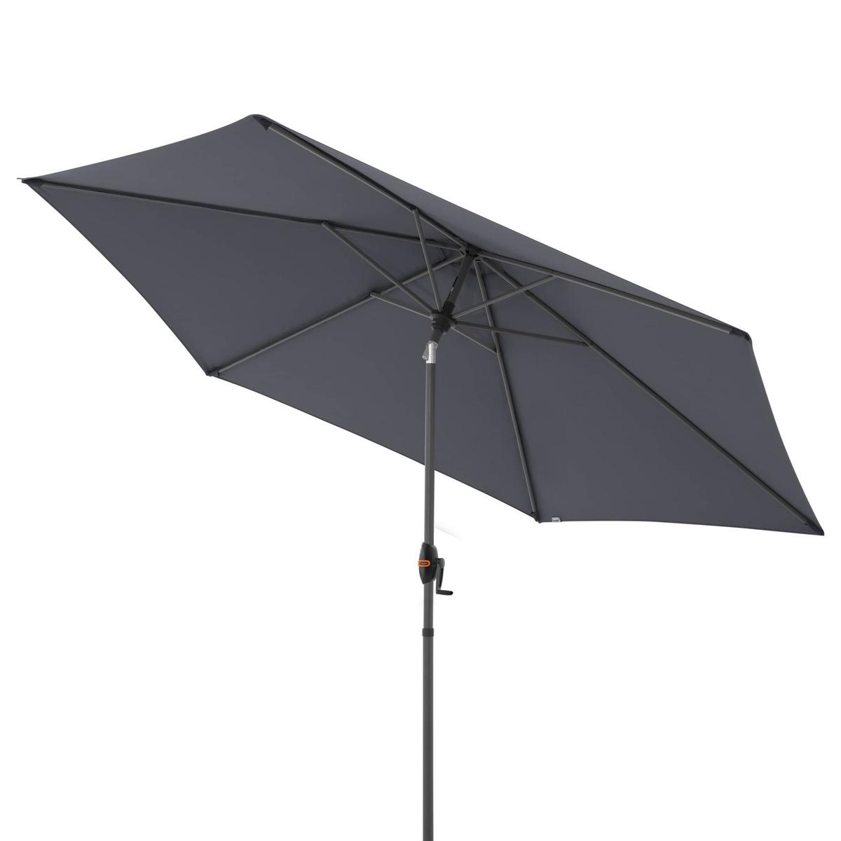 Sonnenschirm Myzone 305 Rund Auto Tilt Anthrazit - Anthrazit, Basics, Textil/Metall (305cm) - Doppler