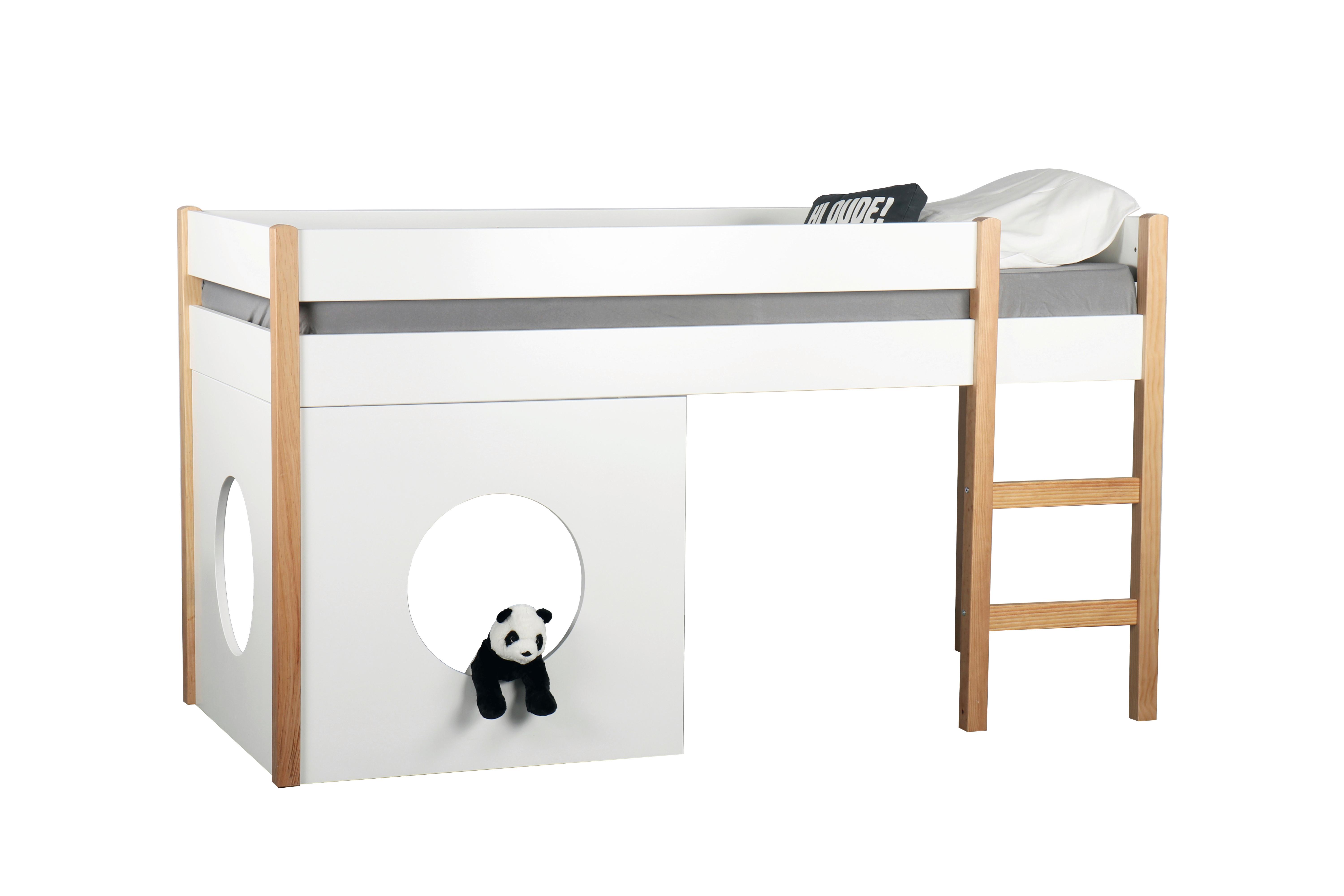 Etagenbett ca. 90x200 cm Weiß/Naturfarben - Naturfarben/Weiß, Design, Holz/Holzwerkstoff (90/200cm) - Livetastic