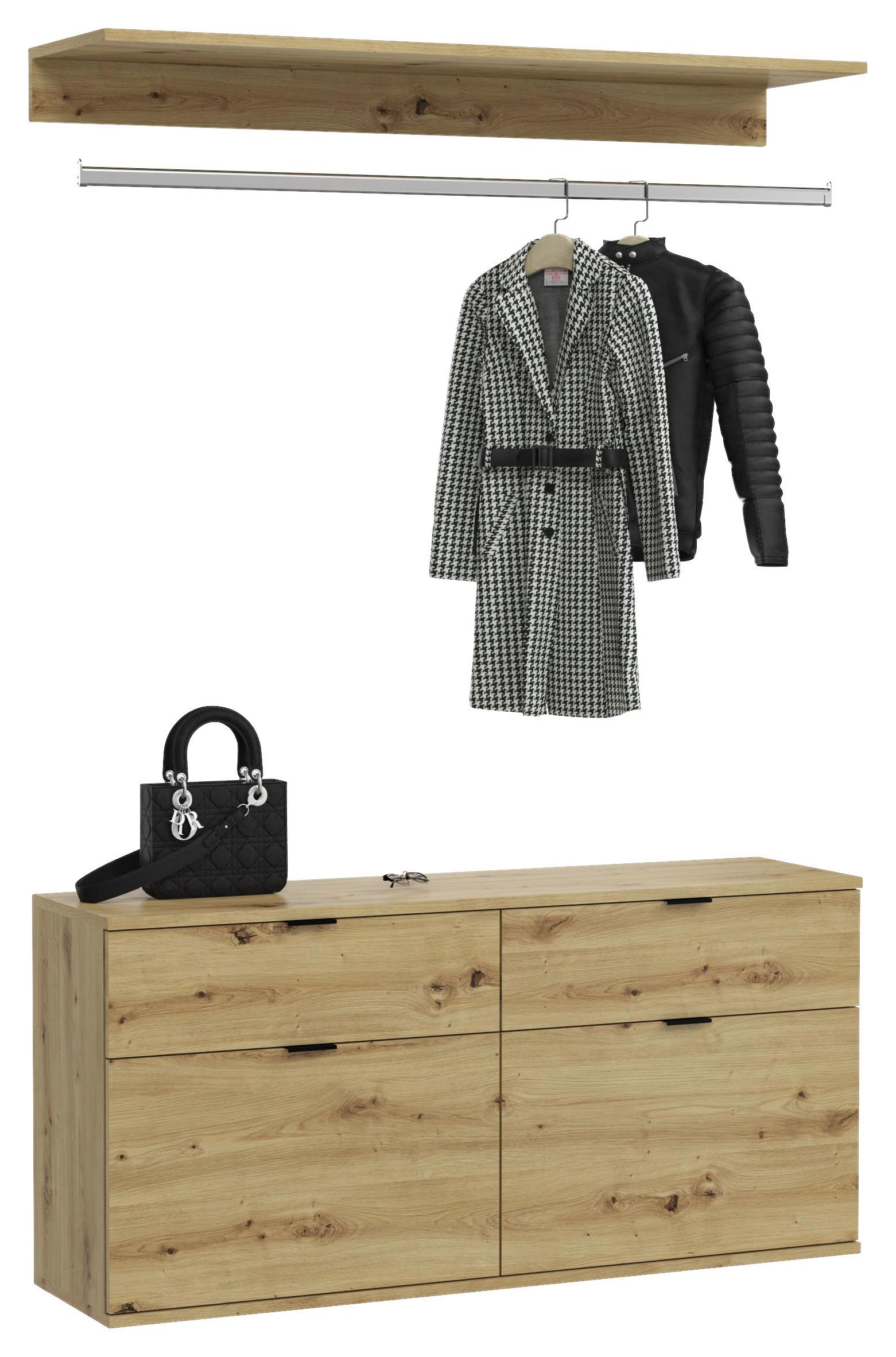 Garderobe Projekt X 32-teilig ca.121x61x34cm Eichefarben - KONVENTIONELL, Holzwerkstoff (121/61/34cm) - MID.YOU