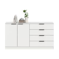 Kommode Kopenhagen Weiß - Schwarz/Weiß, Design, Holzwerkstoff/Kunststoff (148/80/35cm) - Livetastic