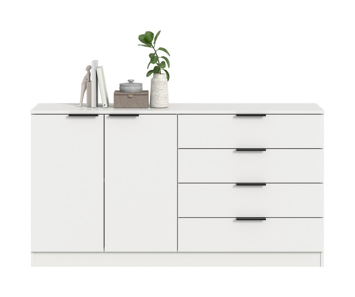 Kommode Kopenhagen Weiß - Schwarz/Weiß, Design, Holzwerkstoff/Kunststoff (148/80/35cm) - Livetastic