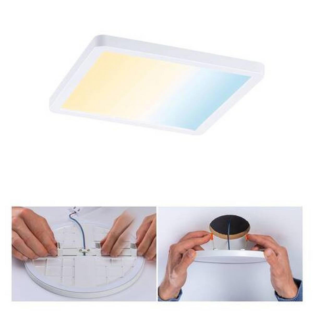 LED-Paneel Areo in Weiß max. 15 Watt - Weiß, Design, Kunststoff (17,5/17,5cm) - Paulmann