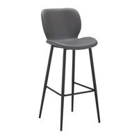 STOŁEK BAROWY IERY - czarny/szary, Modern, metal/drewno (46/111/49cm) - Bessagi Home