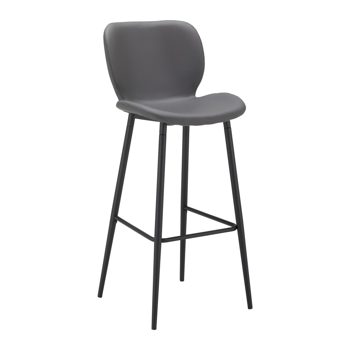 STOŁEK BAROWY IERY - czarny/szary, Modern, metal/drewno (46/111/49cm) - Bessagi Home