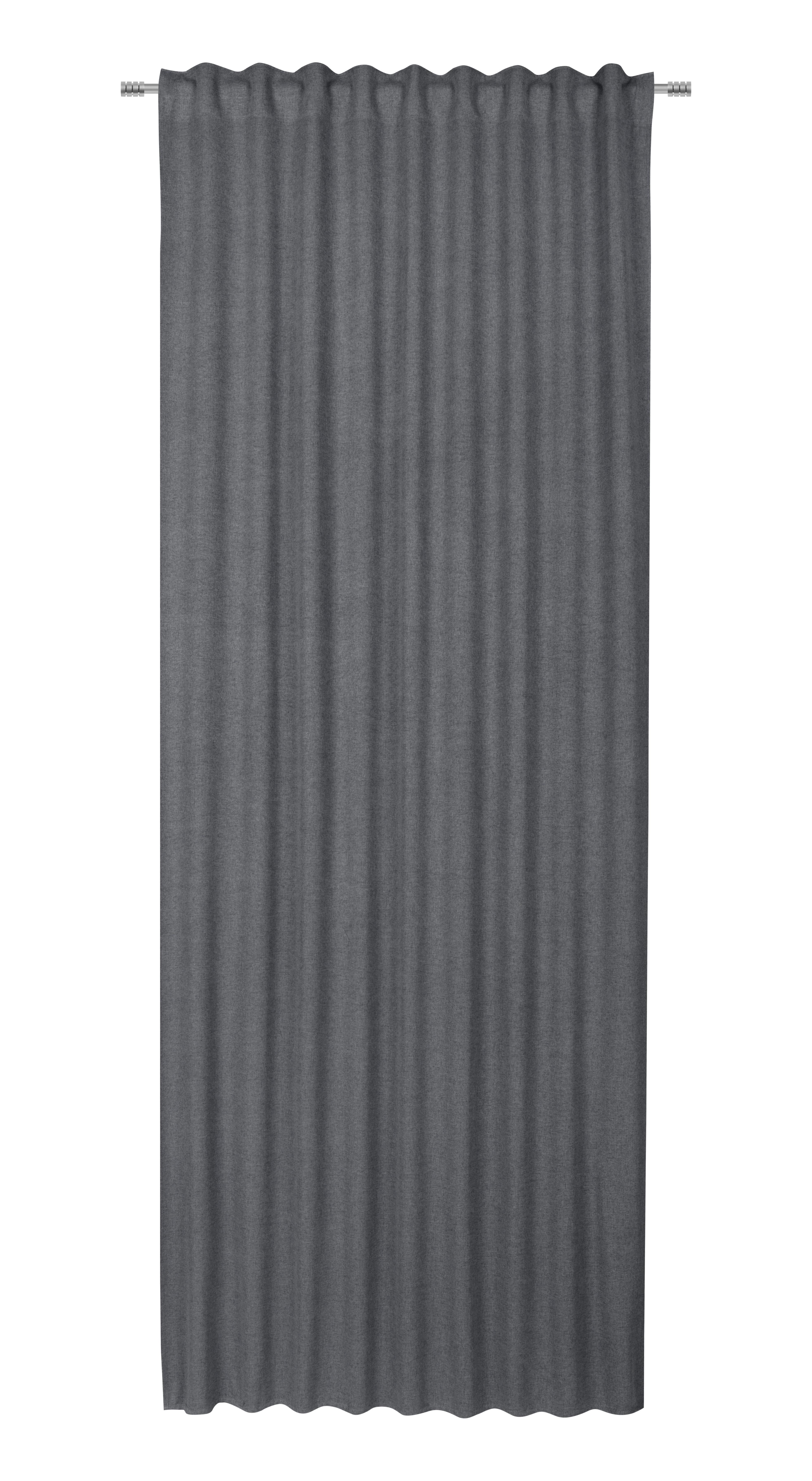 Fertigvorhang Ulrich in Anthrazit ca. 300cm - Anthrazit, MODERN, Textil (135/300cm) - Modern Living