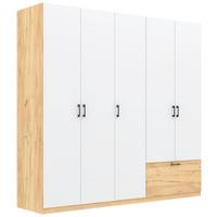 Omara Za Oblačila Mila, Barva Hrasta, Bela - črna/bela, Konvencionalno, umetna masa/leseni material (225/210/54cm)
