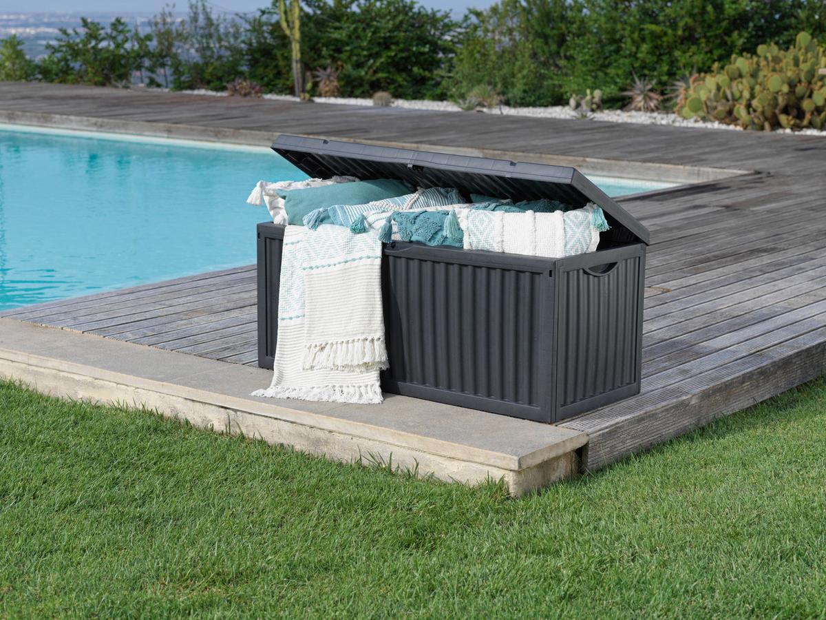 Párnatartó Láda Wave - antracit, műanyag (120/52/54cm) - Mömax