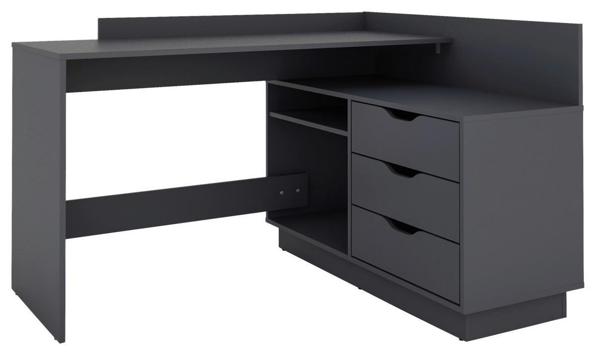 Eckschreibtisch Belfast Anthrazit ca. 129x83,5x105cm - Anthrazit, Basics, Holzwerkstoff (129/83,5/105cm) - MID.YOU