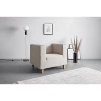 Fotel Sam - bézs, Modern, textil/fa (98/79/84cm) - Mömax