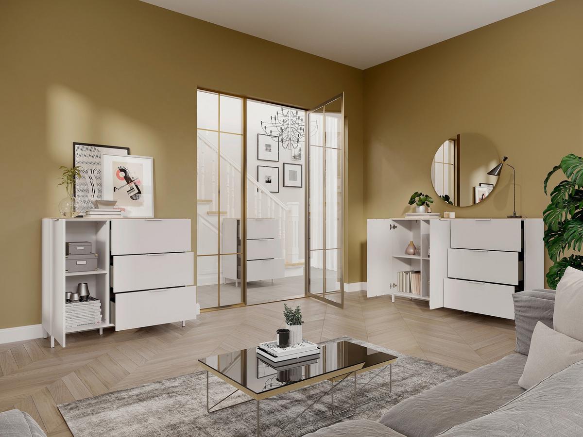 Sideboard Gw-Savoca - Kaschmir/Eichefarben, Modern, Holzwerkstoff/Metall (151/98/40cm) - Mömax
