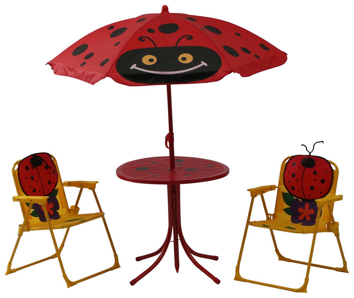 Kinder-Gartenset Marie 4-tlg. Rot - Rot, MODERN, Textil/Metall - Gardenson