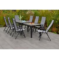 GARTENSET FLORENZ - Graphitfarben/Grau, MODERN, Textil/Metall - Gardenson