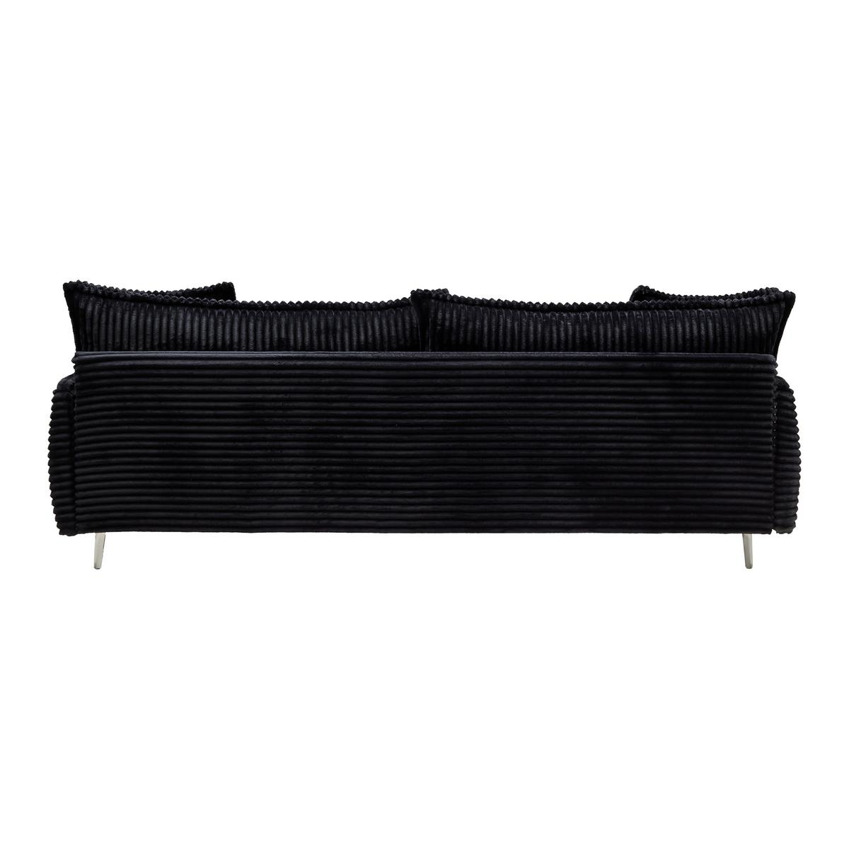 Bigsofa Kiss Schwarz - Chromfarben/Schwarz, MODERN, Holz/Metall (241/90/117cm) - Mömax