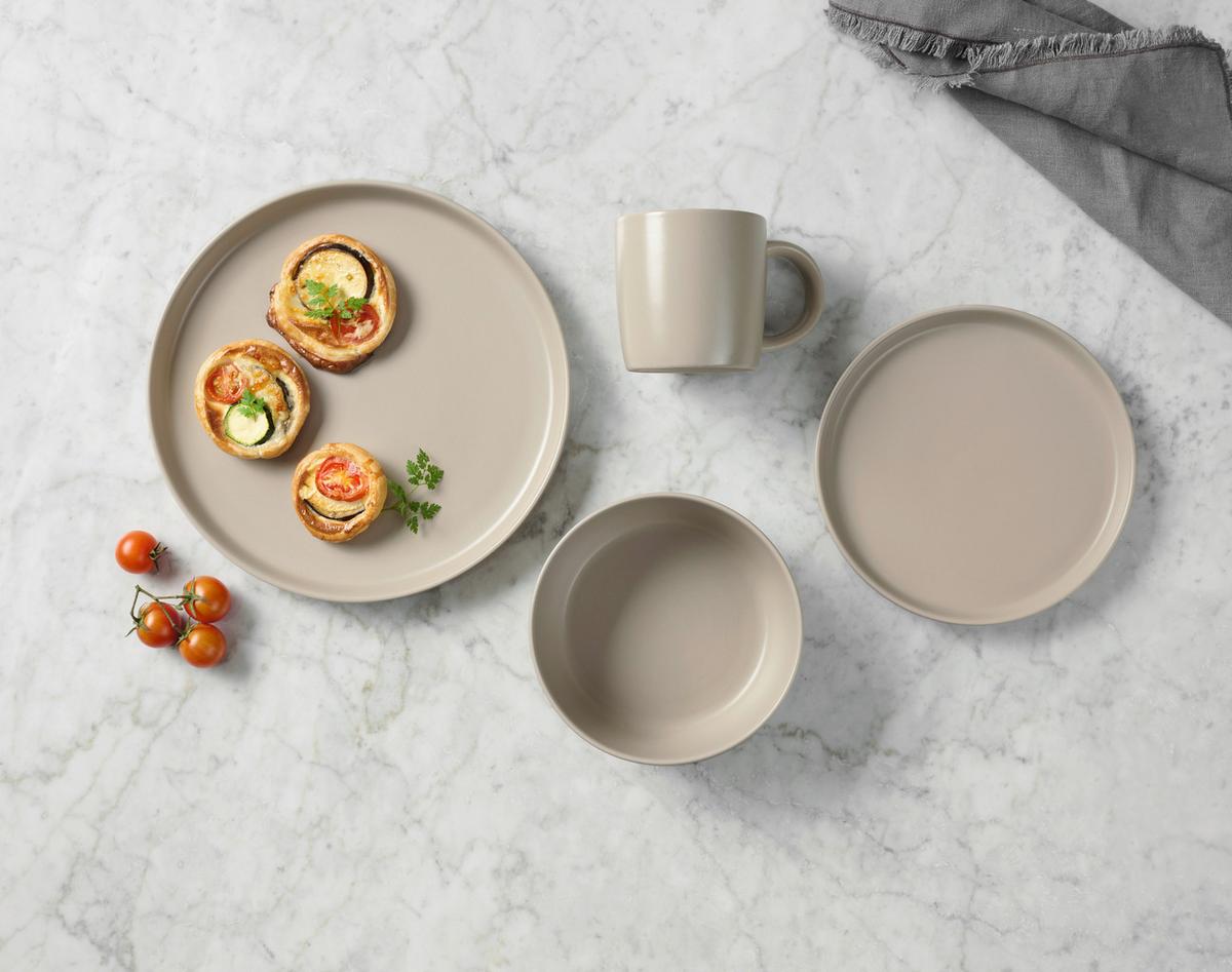 SERWIS OBIADOWO-ŚNIADANIOWY 21015 - taupe, Trend, ceramika - Novel