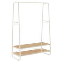 Kleiderständer in Weiß, Hellbraun ca. 100x160x45 cm - Hellbraun/Weiß, Trend, Holzwerkstoff/Metall (100/160/45cm) - MID.YOU