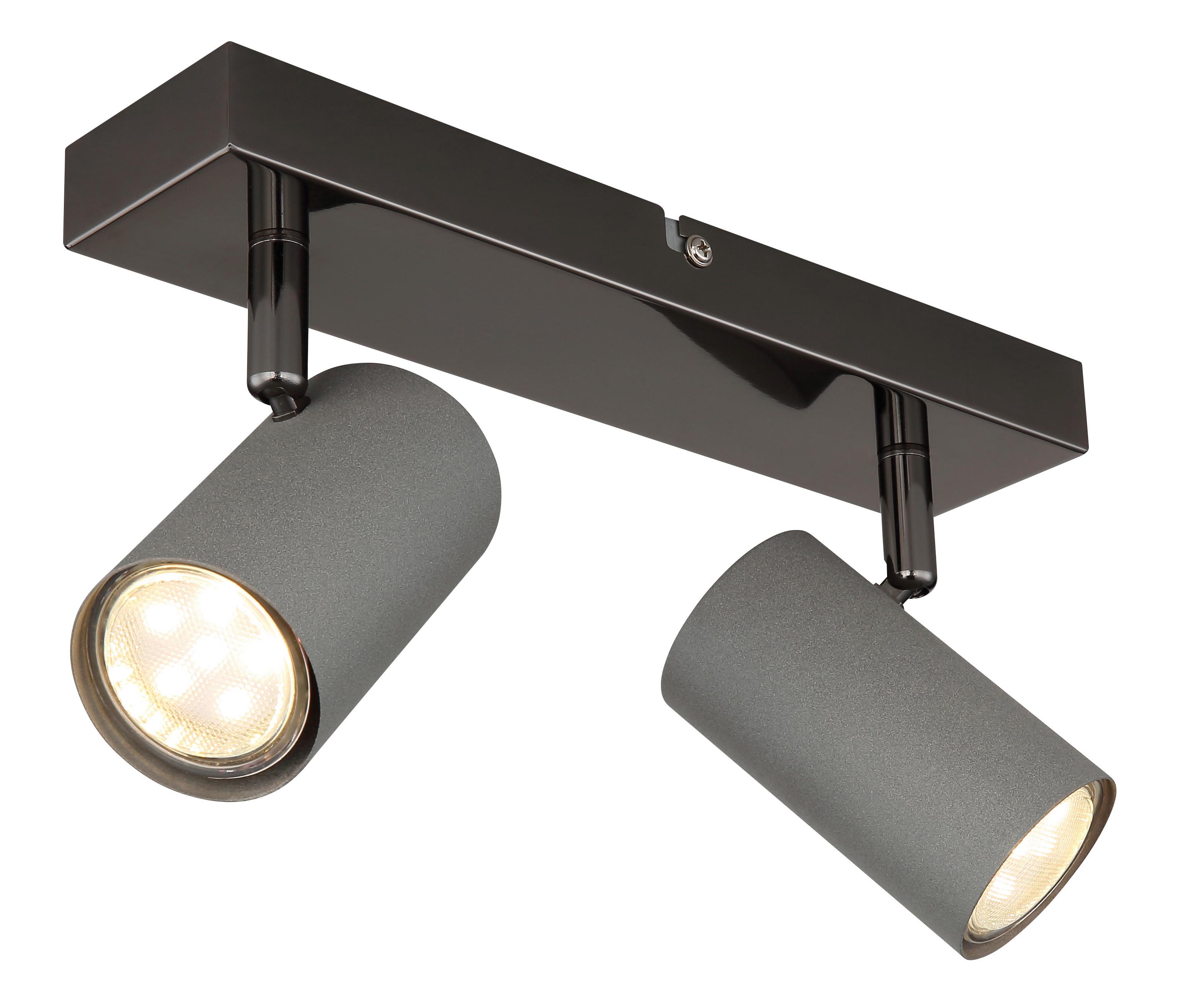 Strahler Robby Grau/Schwarzchrom max.  35 W - gris/chrome noir, Design, métal (26/10/12cm) - Globo