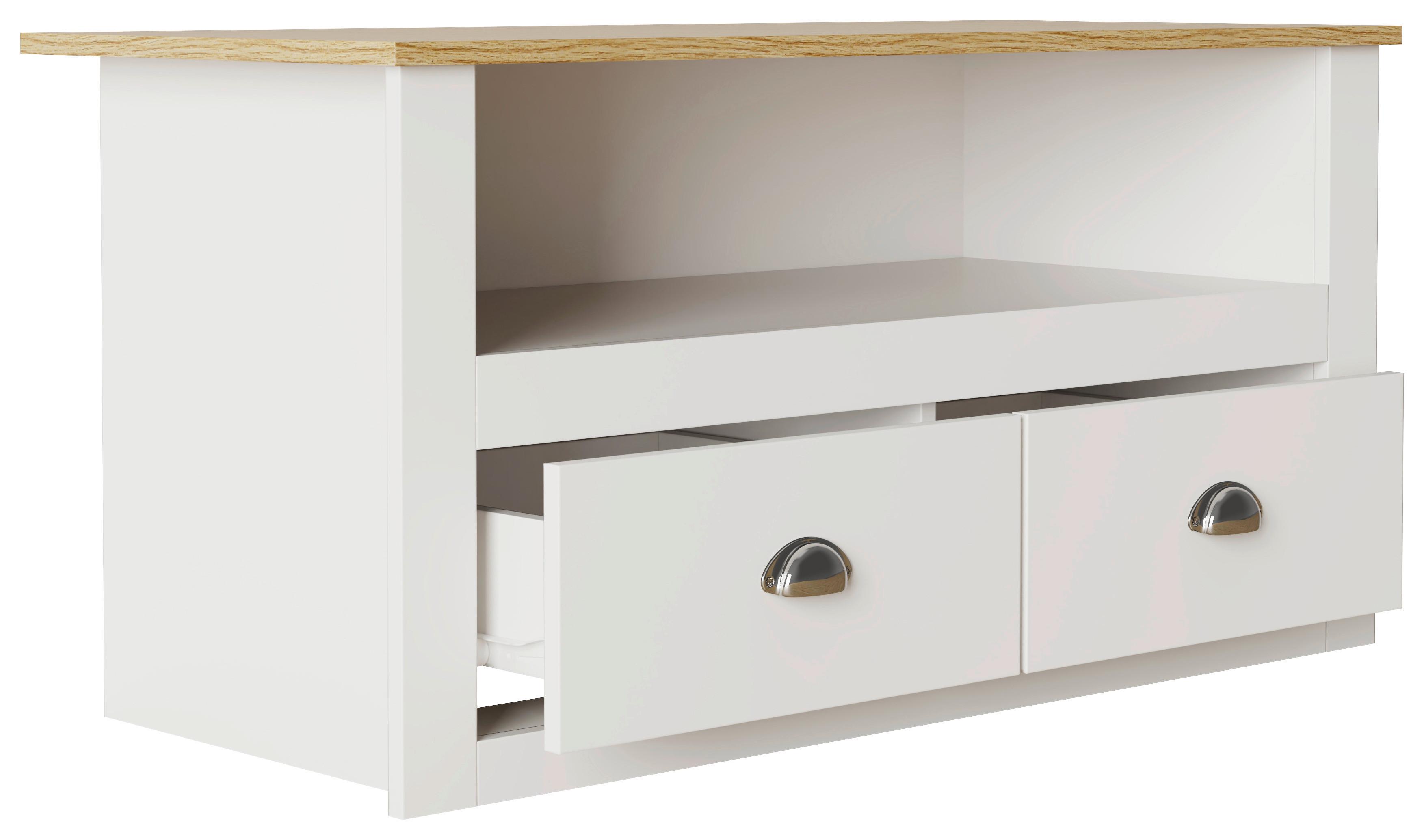 LOWBOARD BALUSA - Honigeiche/Weiss, Lifestyle, Holzwerkstoff/Metall (99/54/44cm) - MID.YOU