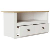 Nizka Omarica Balusa, Bela, Barva Hrasta - srebrne barve/bela, Trendi, kovina/leseni material (99/54/44cm) - MID.YOU