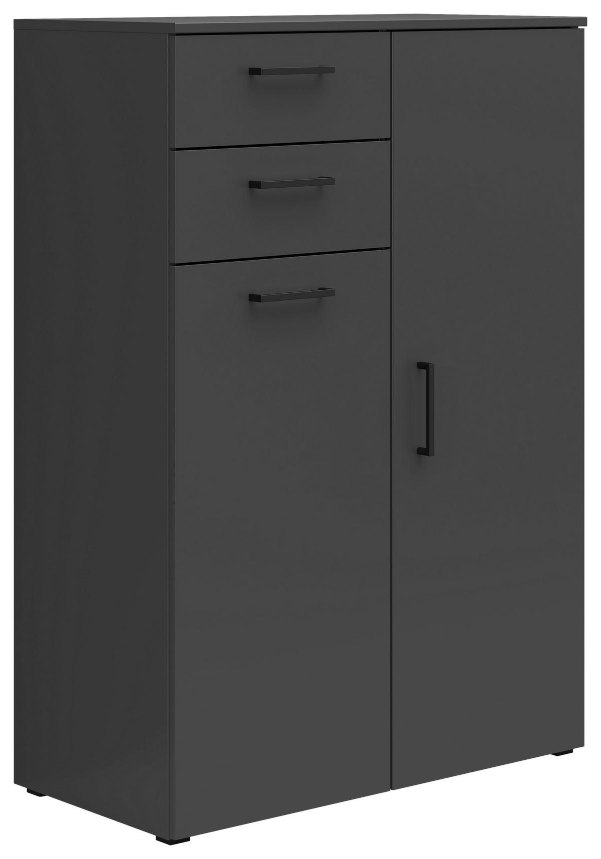 Komoda Multi - boje grafita/crna, Moderno, drvni materijal/plastika (80/115/40cm) - Modern Living