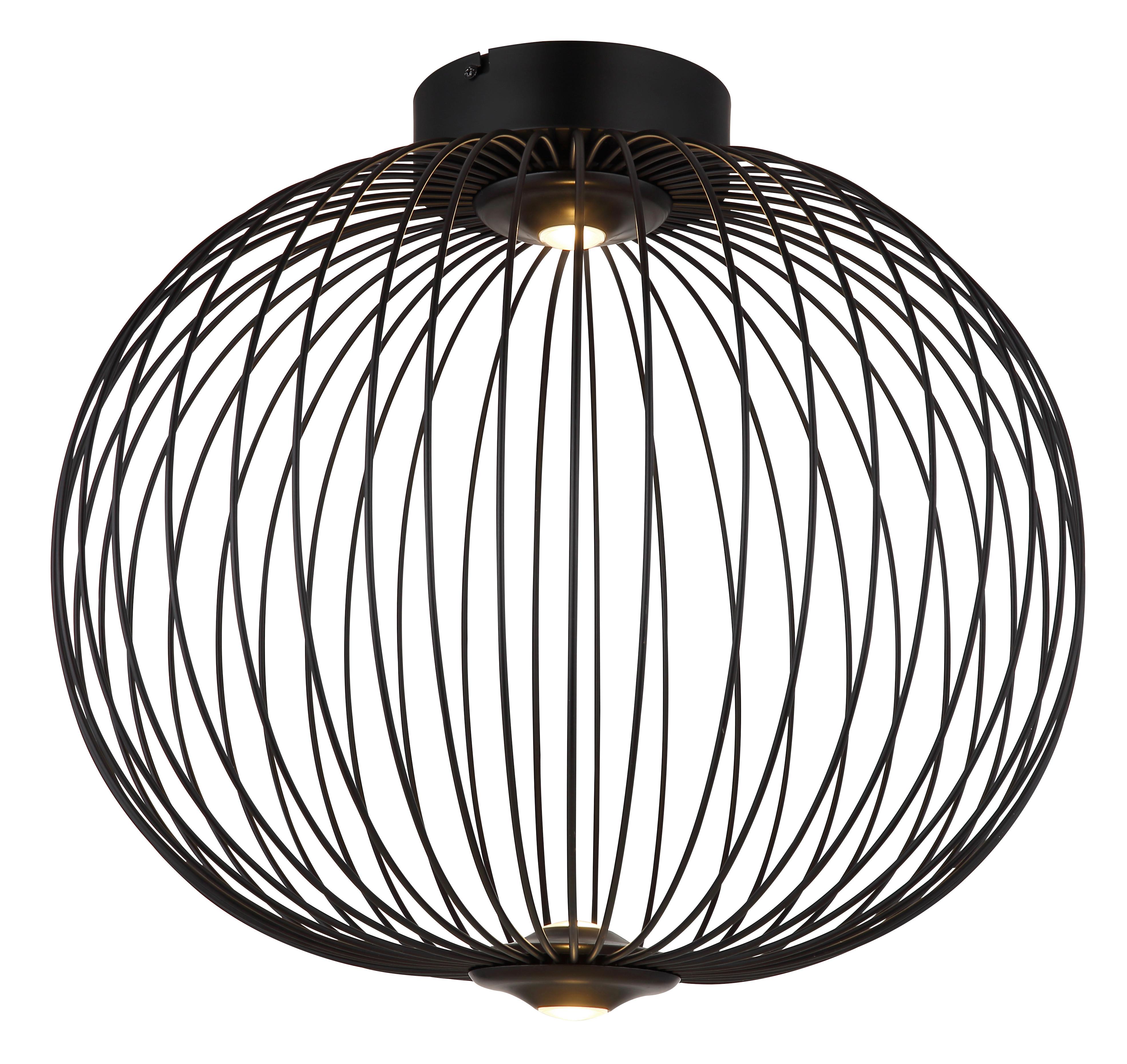 LED-Deckenleuchte Galway Schwarz max. 15 Watt - Schwarz, Basics, Kunststoff/Metall (50/45cm) - Globo