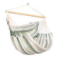Hängesessel Kingsize Hammock Echtholz ca. 140x170x210 cm - Dunkelgrün/Weiß, KONVENTIONELL, Holz/Textil (140/170/210cm) - La Siesta
