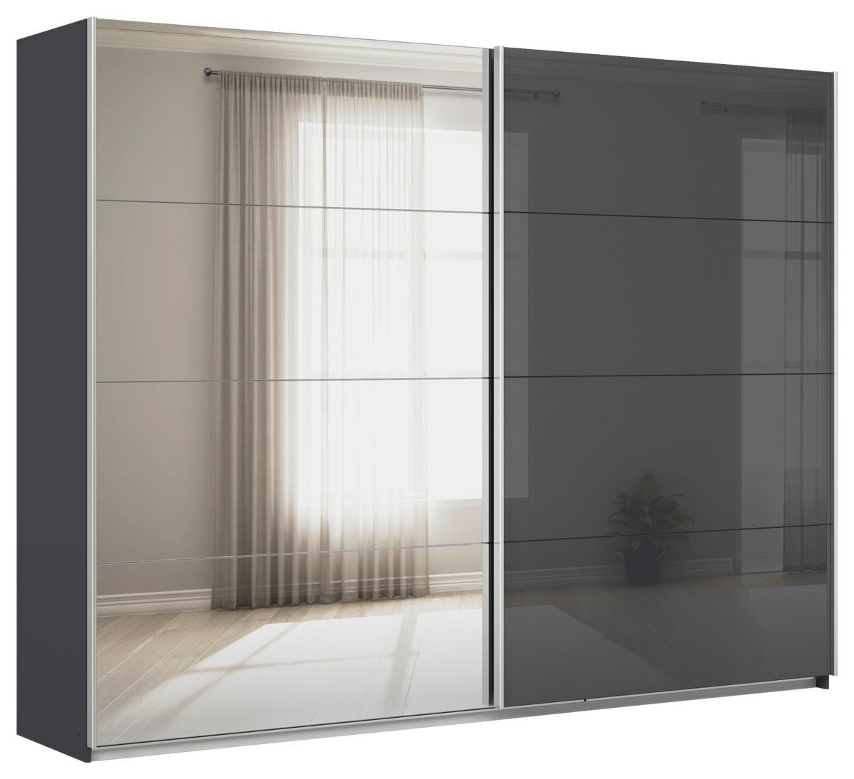 DULAP USI CULISANTE FELDKIRCH - argintiu/antracit, Modern, sticlă/material pe bază de lemn (271/210/62cm)