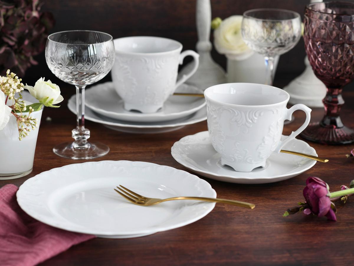 Kavni Servis Rokoko, 18-Delni - bela, Basics, keramika - Creatable