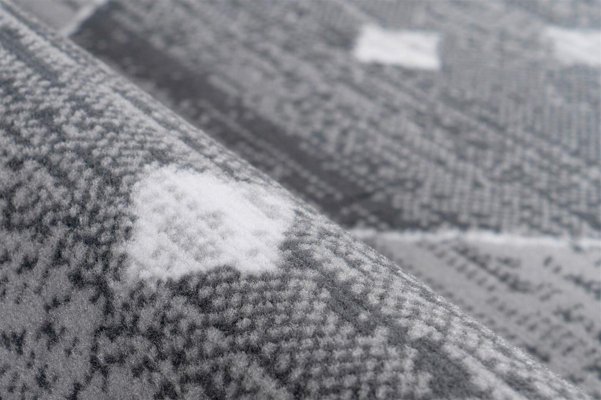 Läufer Vancouver 510 Grau/weiss 80x150 - Weiss/Grau, Basics, Textil (80/150cm) - Kayoom