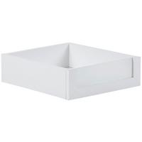 Fiók Keskeny Fehér Unit - fehér, Modern, faalapú anyag/Üveg (37,5/12/45cm) - Based