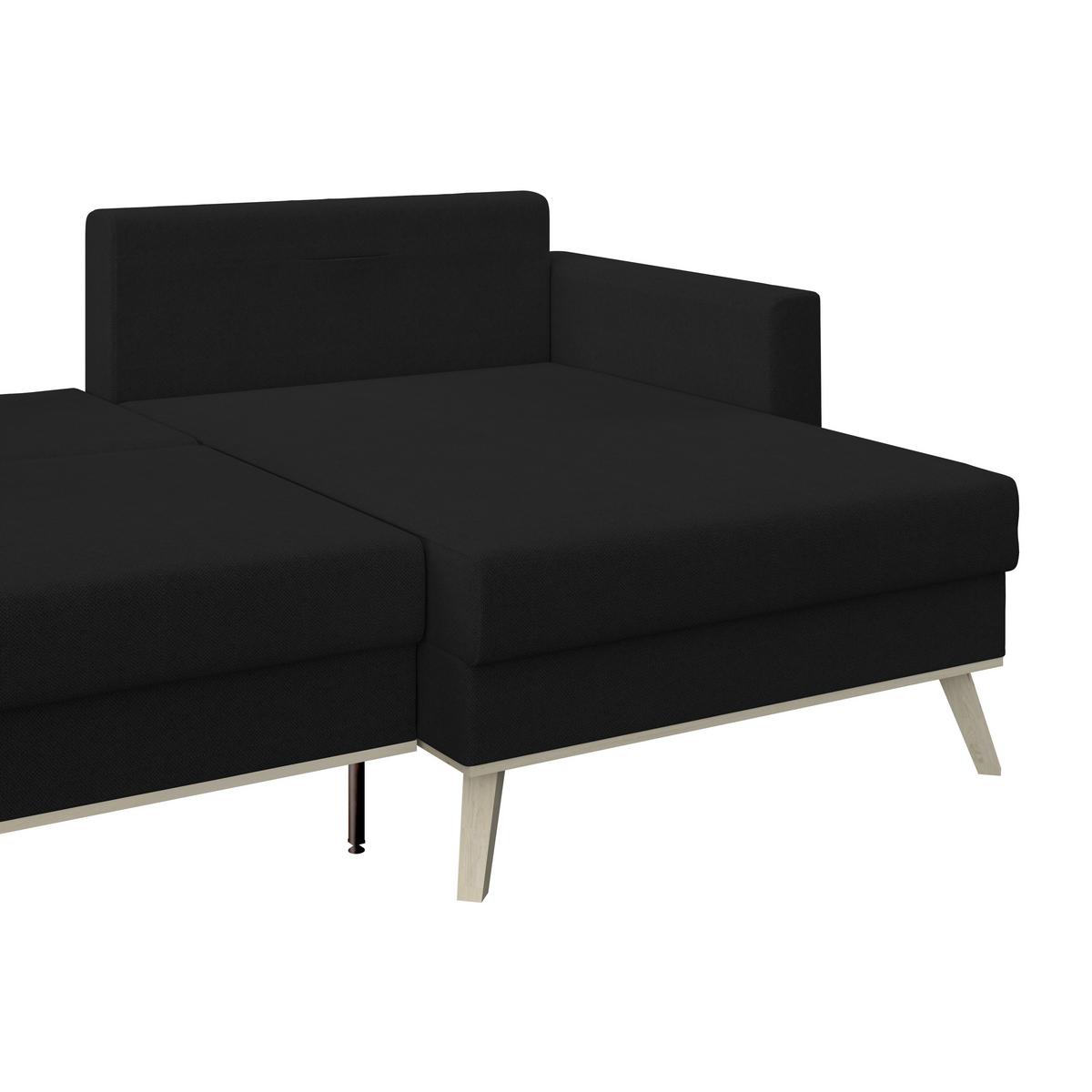 Kutna Garnitura Carini - boje hrasta/crna, Basics, tekstil/drvo (222/152cm) - Modern Living