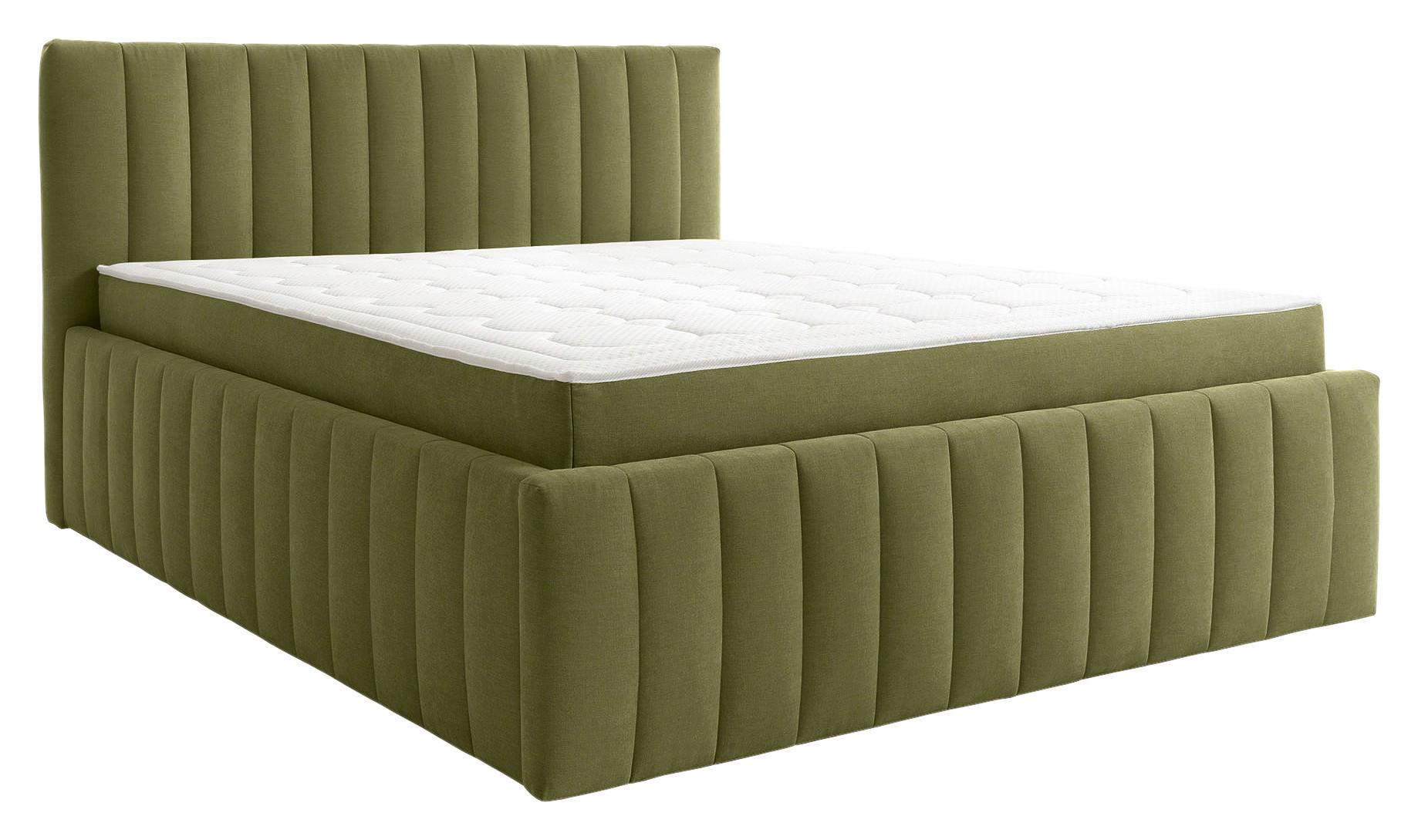 Tapecirani Krevet Orinoco - zelena/crna, Moderno, drvni materijal/metal (160/200cm) - Based
