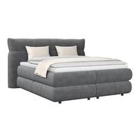 Boxspring Krevet Carmelo - crna/antracit, Trend, tekstil/plastika (160/200cm) - Premium Living