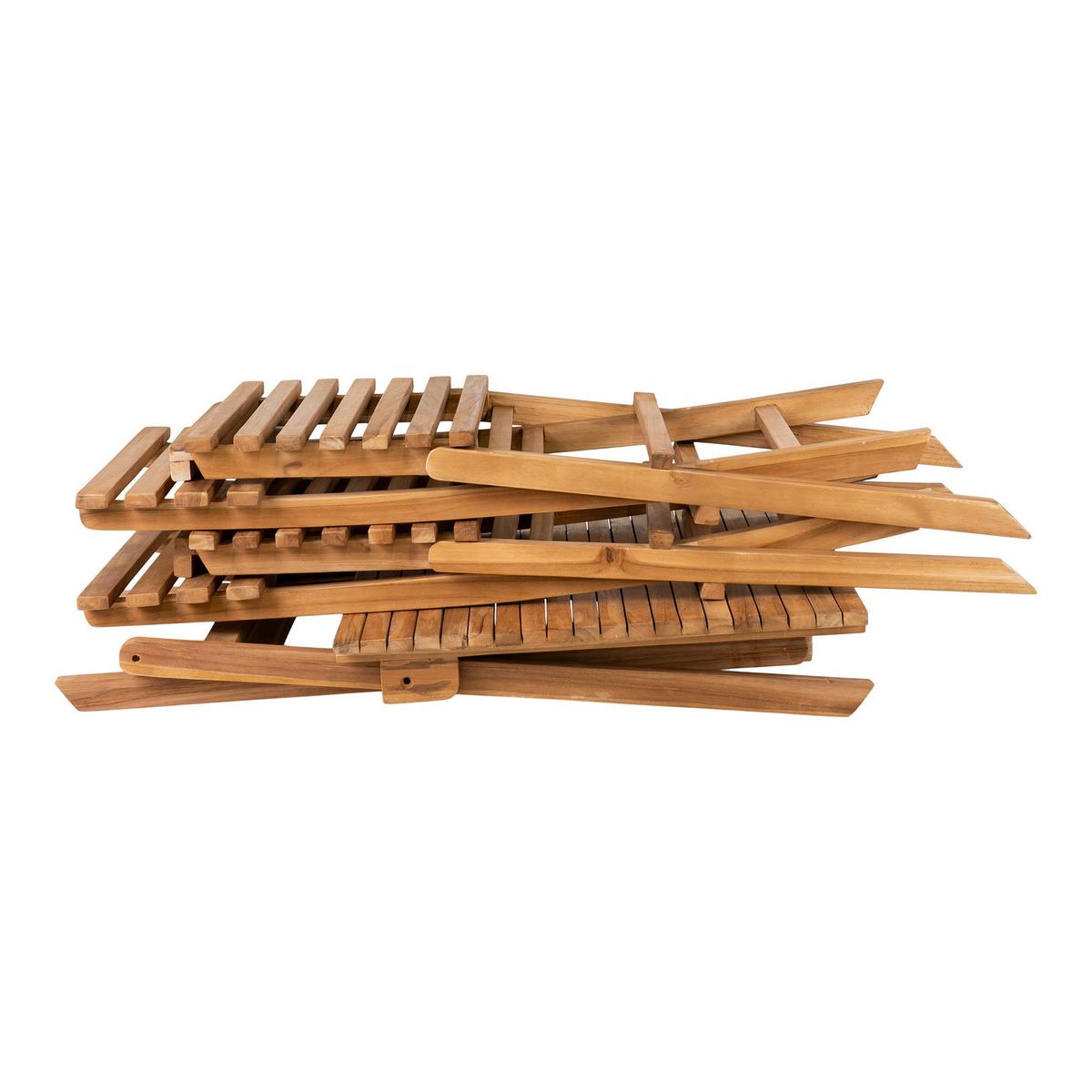 Balkonset Cuenca Teak klappbar 3-tlg. - Braun, MODERN, Holz (60/50/75/89/60/46cm) - Gardenson