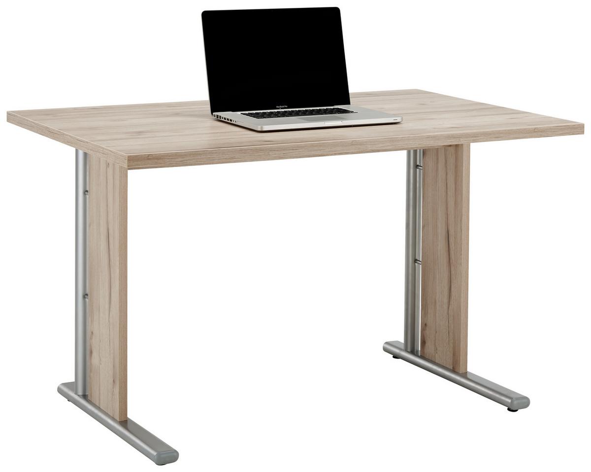 Radni Stol Ducato - boje hrasta/boje oplemenjenog čelika, Moderno, staklo/drvni materijal (120/73/80cm) - Premium Living