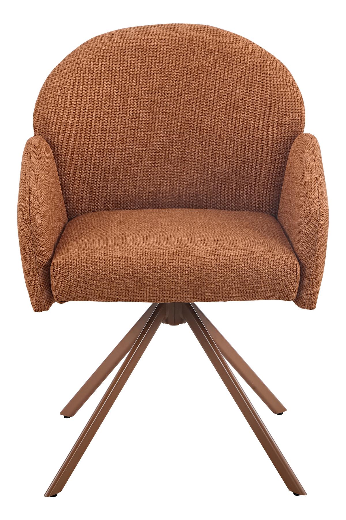 ARMLEHNSTUHL-SET HOLLY S 2ER-SET - Rotbraun, MODERN, Textil/Metall (56,5/84/61cm) - MID.YOU