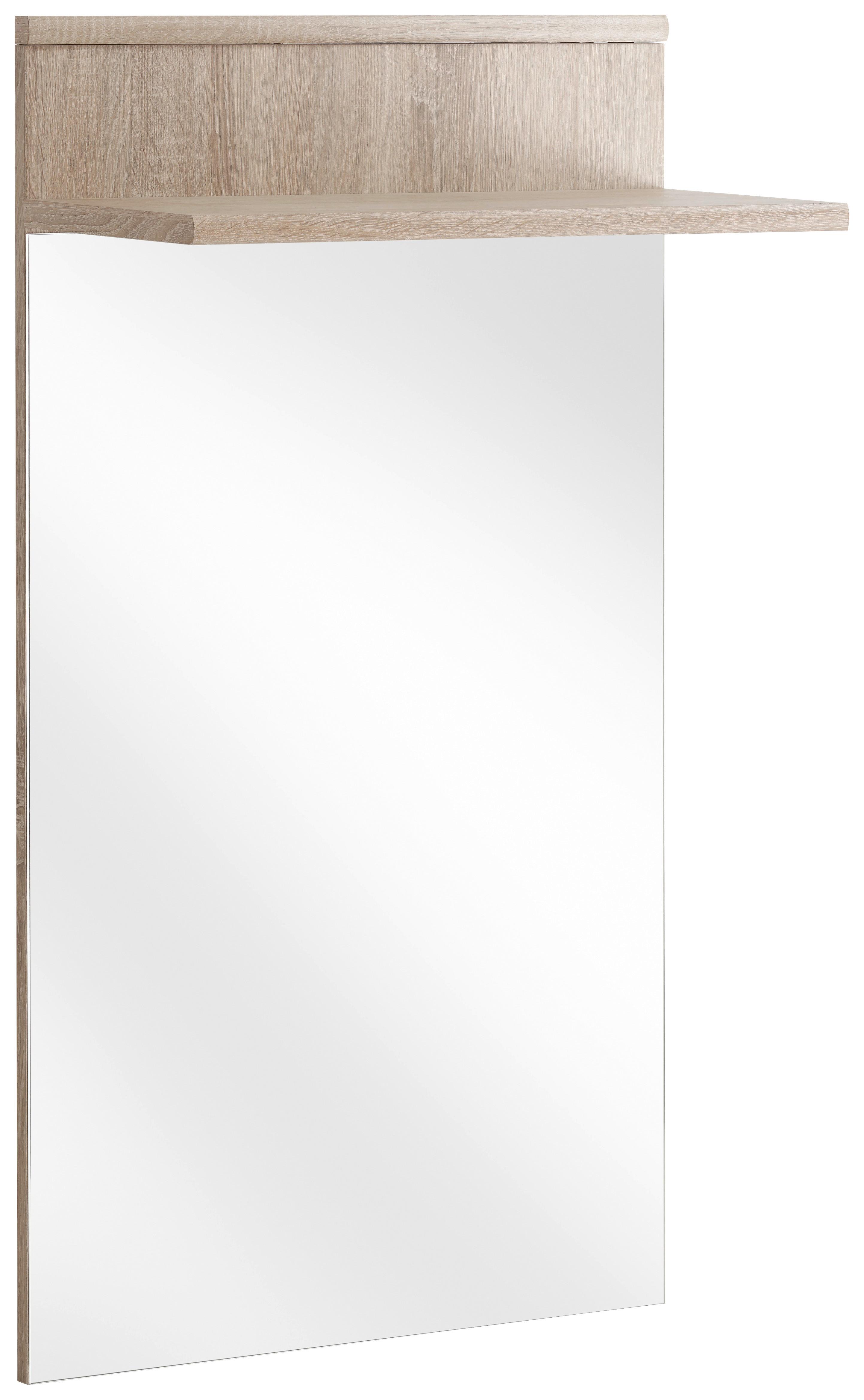 LUSTRO ŚCIENNE ARMARIO - kolor dębowy, Basics, materiał drewnopochodny/szkło (60/104/28cm) - MID.YOU