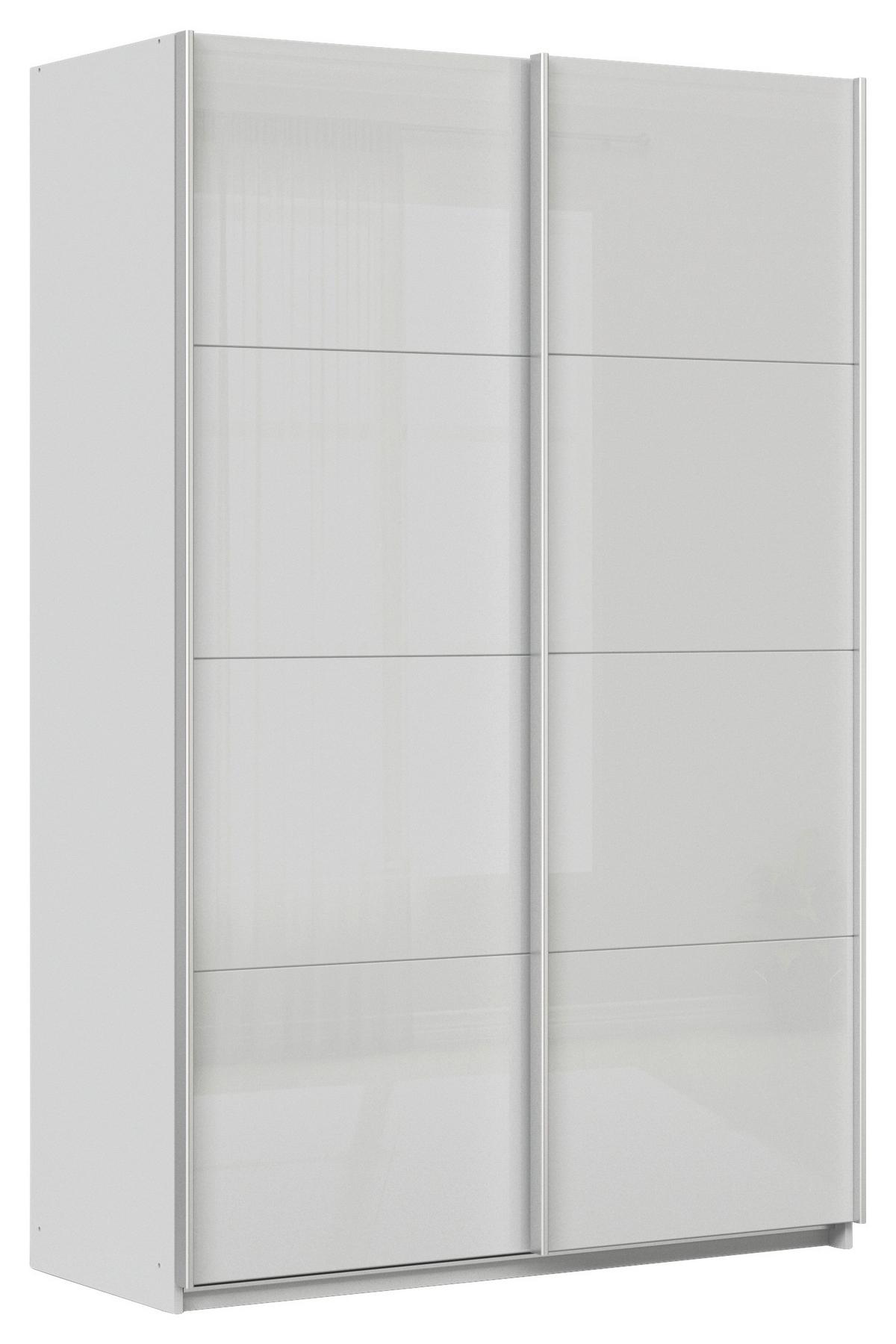 Ormar S Kliznim Vartima Feldkirch - siva visoki sjaj/svijetlo siva, Moderno, staklo/drvni materijal (136/210/62cm) - Modern Living