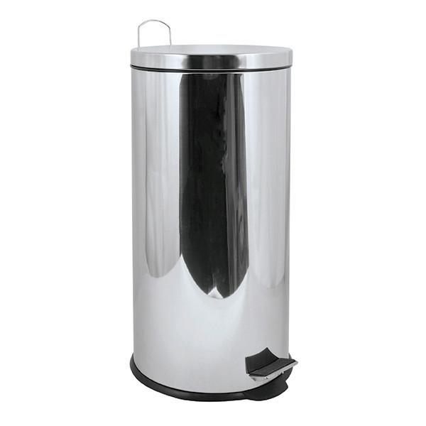 TRETEIMER 100359 - Silberfarben/Schwarz, Basics, Kunststoff/Metall (29,5/63,5/29,5cm) - Spirella