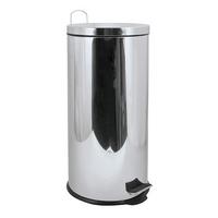 TRETEIMER 100359 - Silberfarben/Schwarz, Basics, Kunststoff/Metall (29,5/63,5/29,5cm) - Spirella