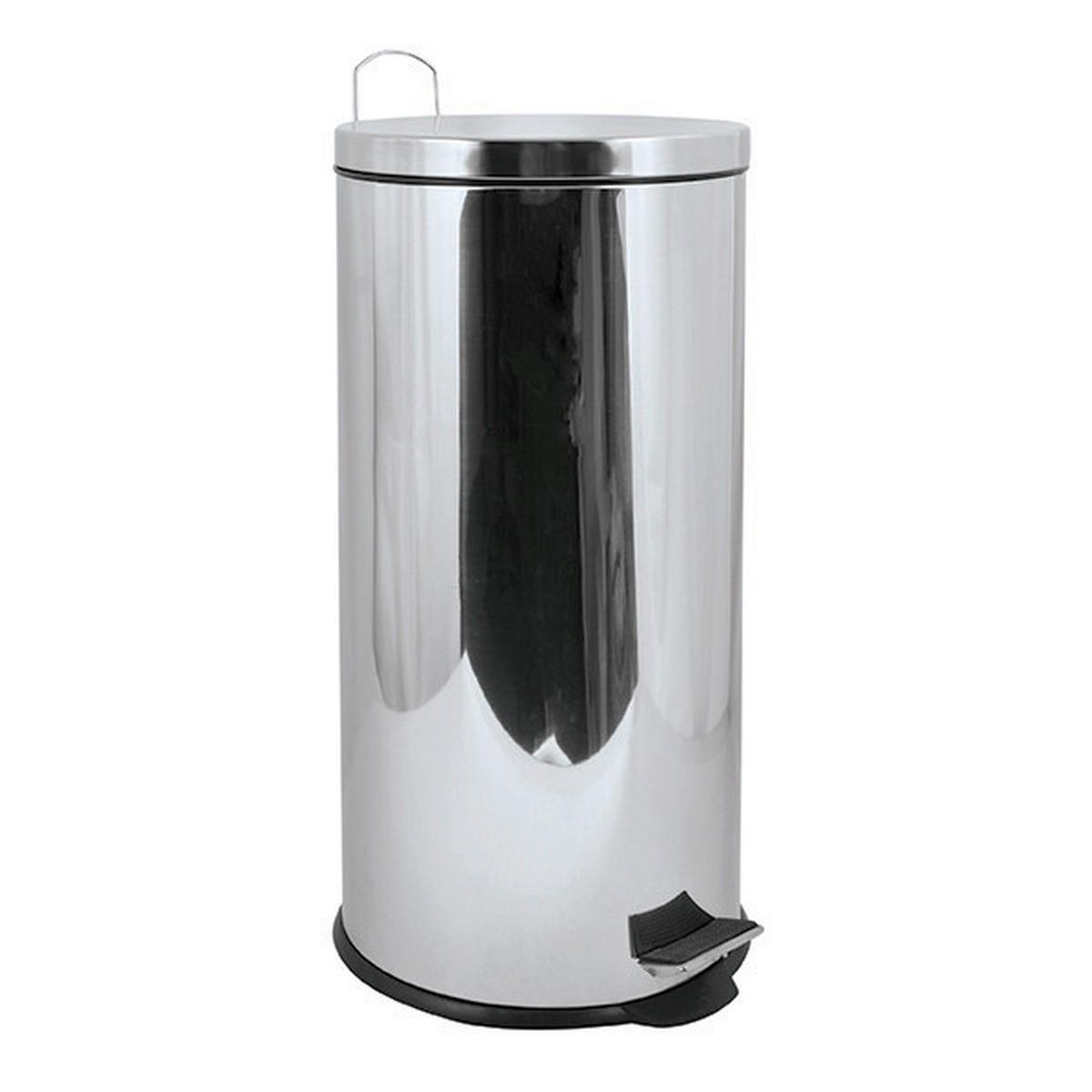 TRETEIMER 100359 - Silberfarben/Schwarz, Basics, Kunststoff/Metall (29,5/63,5/29,5cm) - Spirella