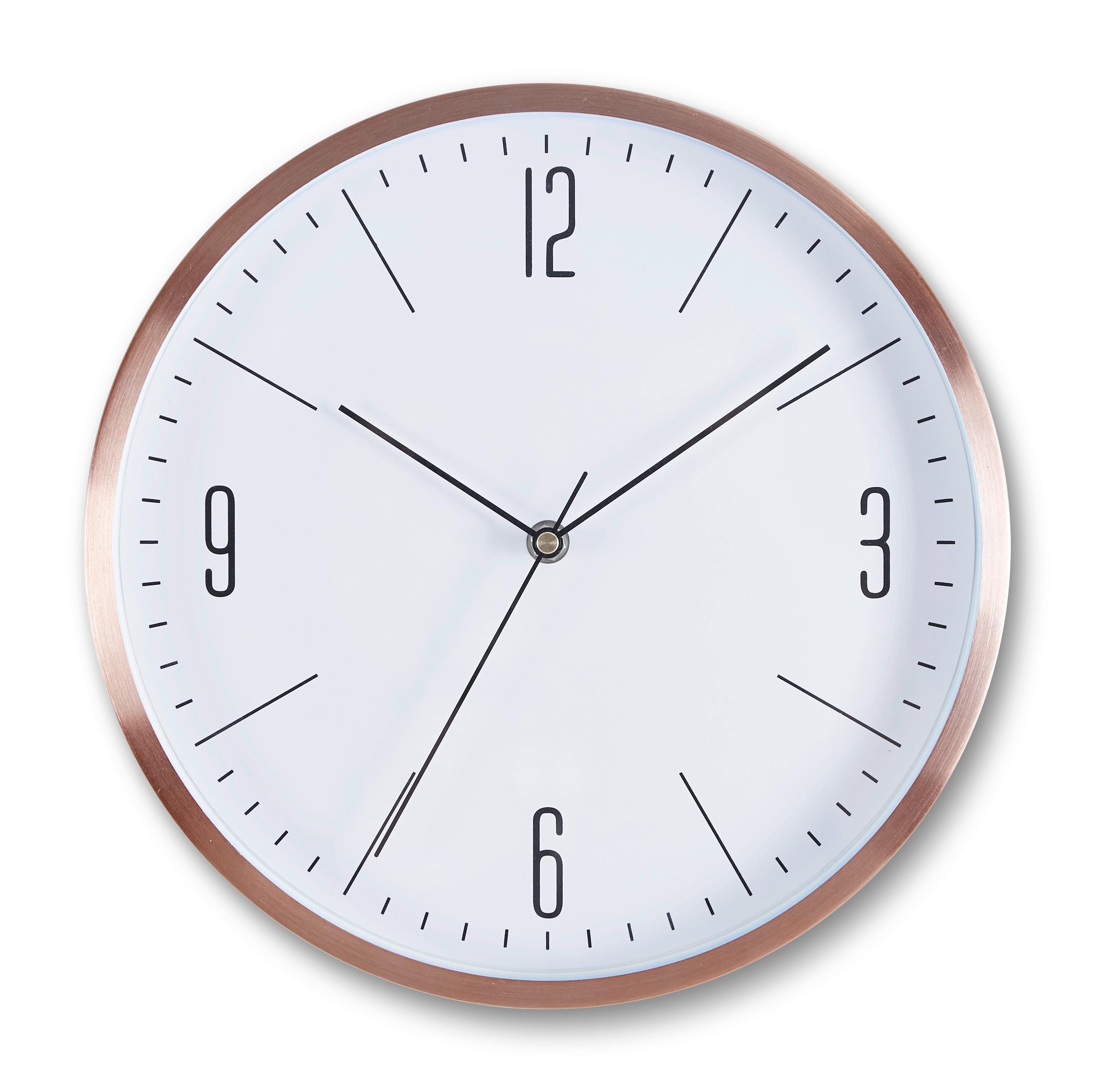 Wanduhr Jesper, ca. 30x4cm - Kupferfarben, Modern, Glas/Metall (30,5/30,5/4cm) - Modern Living