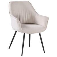 Armlehnstuhl Nova Beige - Beige/Schwarz, MODERN, Textil/Metall (64/85/62cm) - Premium Living