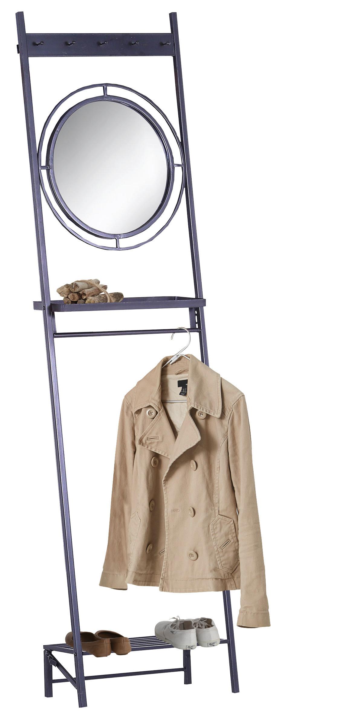 Wandgarderobe in Schwarz - Schwarz, MODERN, Glas/Metall (45/170/20cm) - Mömax