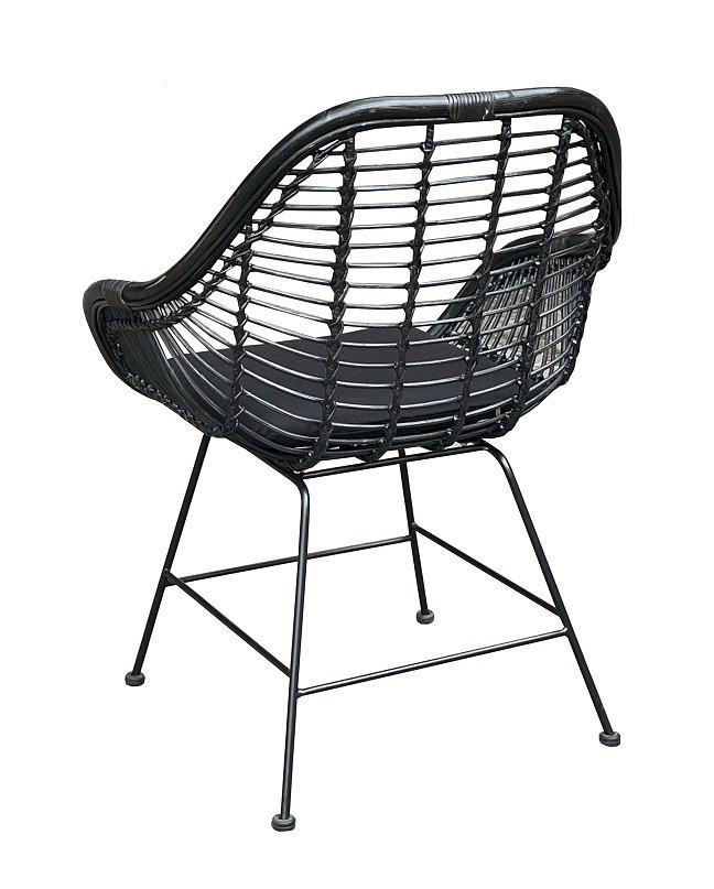 KRZESŁO Z PODŁOKIETNIKAMI KIRAN -BEACH CLUB- - czarny, Lifestyle, metal/drewno (65/85/59cm) - Landscape