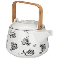 Teekanne Shiva in Schwarz/Weiß - Schwarz/Weiß, LIFESTYLE, Keramik (18/13,5/11cm) - Premium Living