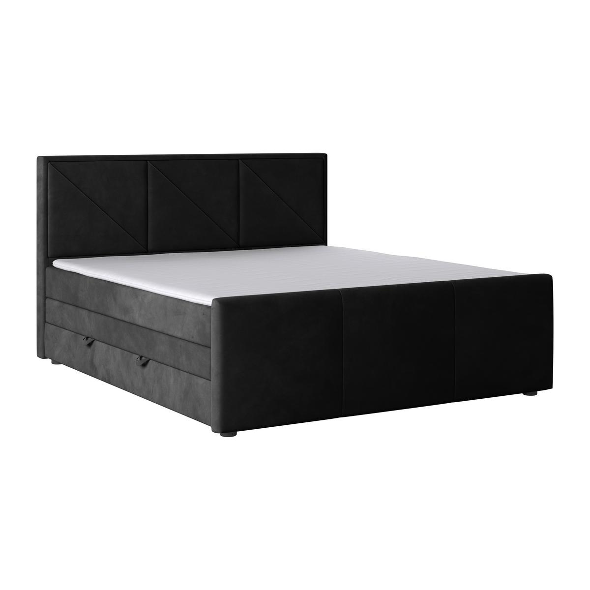 Boxspringbett Bologna ca. 180x200 cm Schwarz - Schwarz, MODERN, Karton/Holzwerkstoff (180/200cm) - MID.YOU